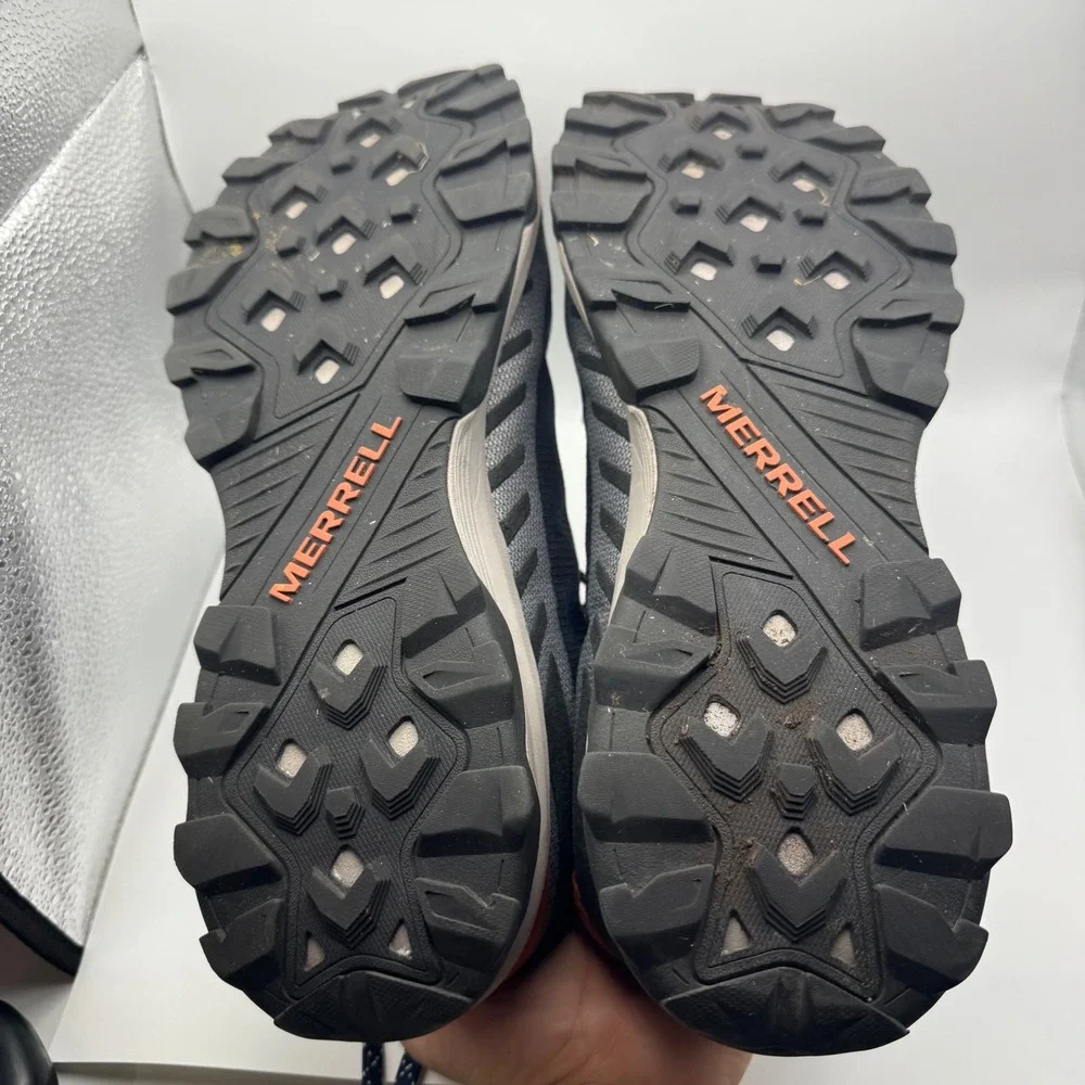 Merrell Nova 3 Mens Hiking Trail Running Shoes Navy Blue Orange J067575 Size 12